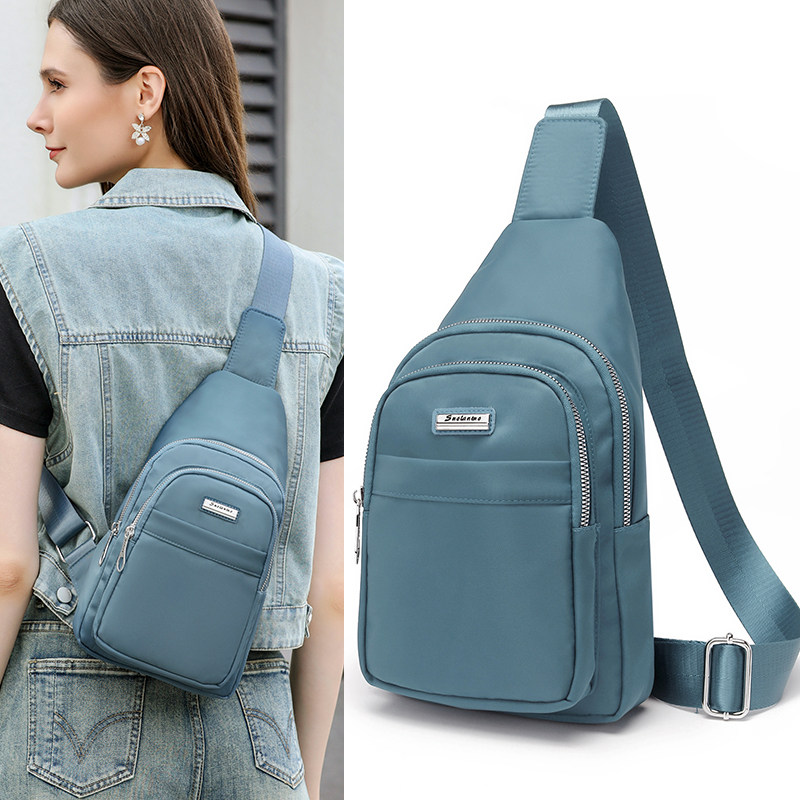 胸包女斜挎包男款休闲大容量防水牛津尼龙布单肩包结实耐用小背包