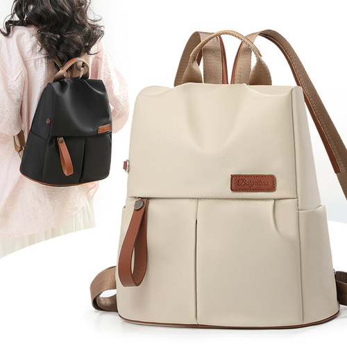 防盗双肩包女士2025新款时尚休闲百搭旅行背包大容量书包通勤包潮