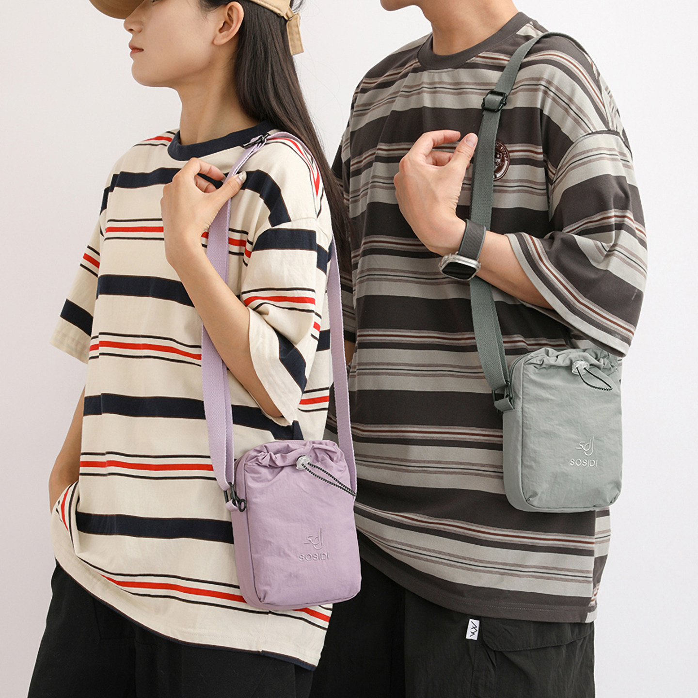 斜挎包男女款水杯包休闲百搭单肩包轻便小巧手机包散步迷你零钱包