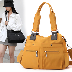 新款高级感上班托特包单肩尼龙斜挎女包韩版大容量轻便手提旅行包