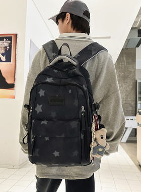 GFSN星星印花双肩包男女学生校园高颜值背包通勤书包大容量女孩子