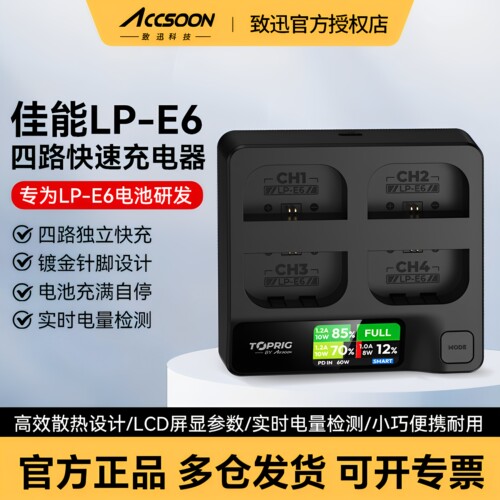 致迅TOPRIGLP-E6四路快充电器