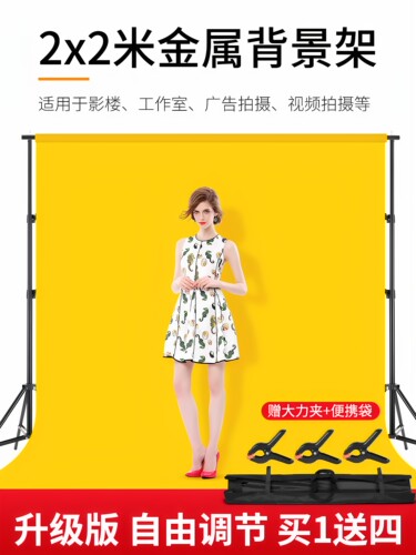 2*2米背景架摄影棚拍照背景布证件照人像静物背景支架可升降自由