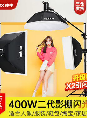 Godox神牛SK400II二代闪光灯400W摄影灯 专业摄影棚证件照淘宝产