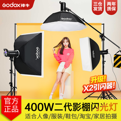 godox神牛SK400II二代闪光灯400W摄影灯 专业摄影棚证件照淘宝产