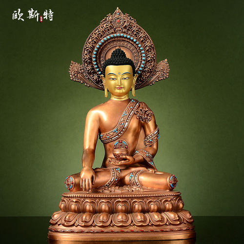 精工释迦牟尼古铜色铜像摆件