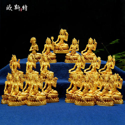 欧斯特铜鎏金古色做旧桌面摆件
