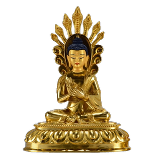 欧斯特 龙树菩萨中式摆件 铜镀金家居客厅龙女菩萨五蛇观音菩萨像