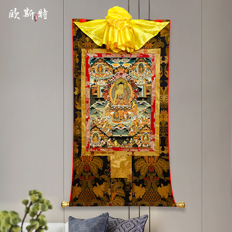 欧斯特玄关装饰挂画矿物颜料唐卡