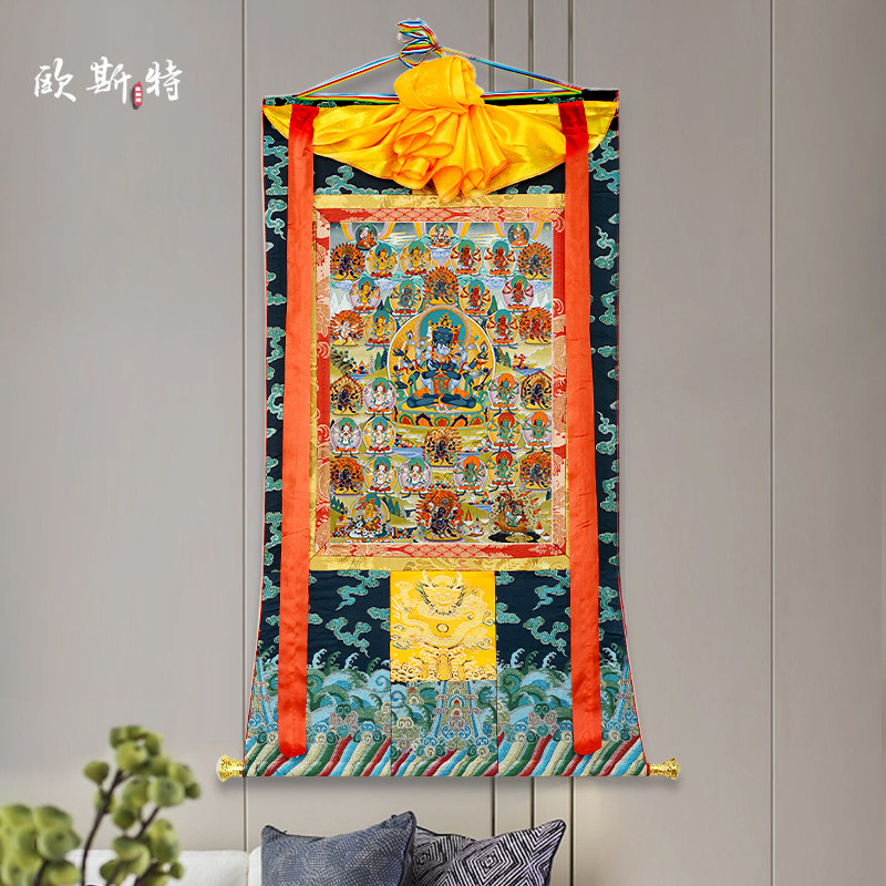 客厅玄关艺术装饰画矿物颜料唐卡