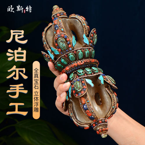 尼泊尔手工水晶五股桌面摆件