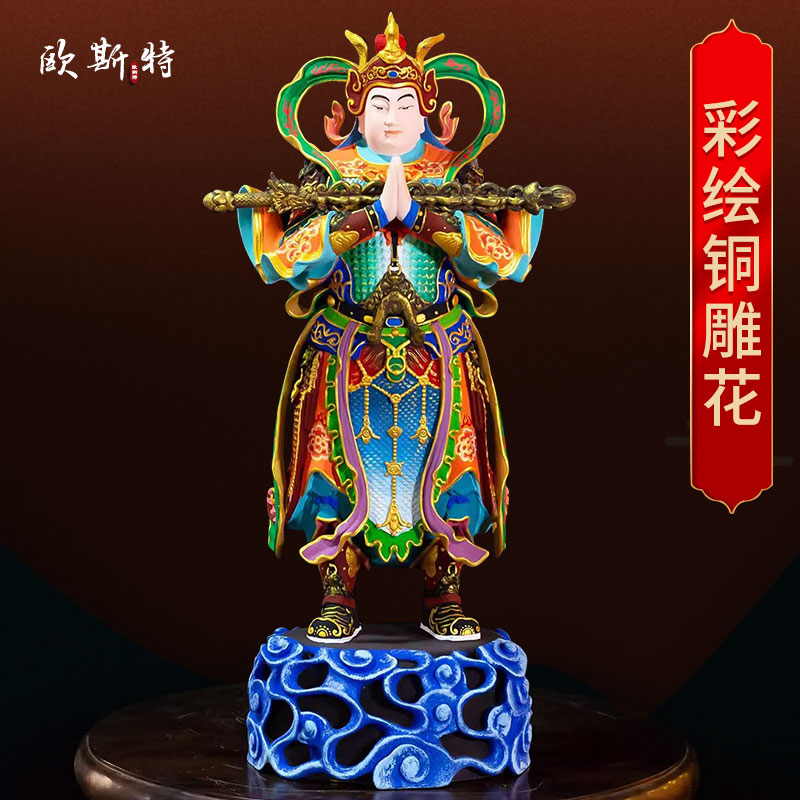 彩绘韦陀精工铜像摆件