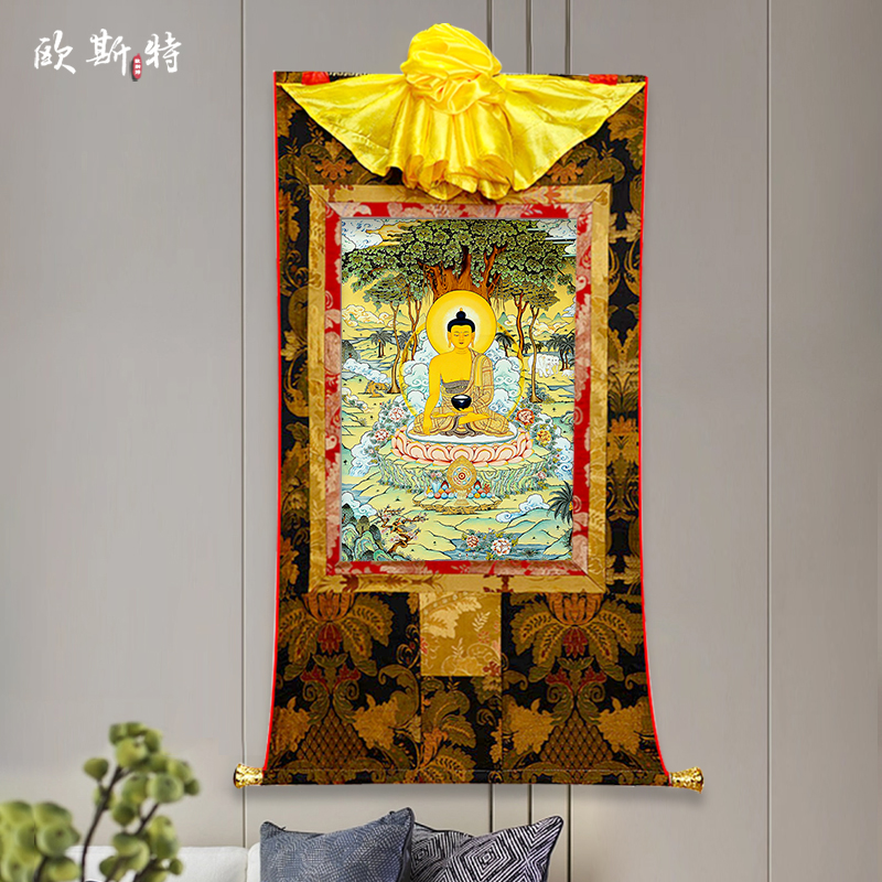 玄关装饰挂画矿物颜料唐卡