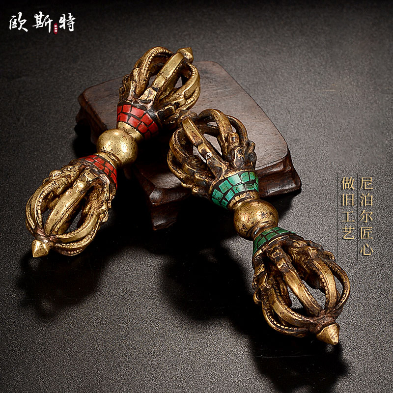欧斯特做旧镶嵌绿松石摆件