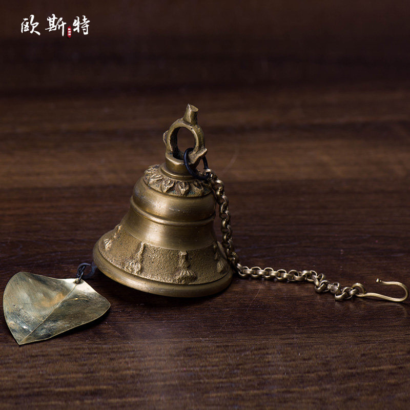 欧斯特 风铃挂饰 铜雕花房间门饰铃铛挂件 佛具用品惊鸟铃响 铃铛