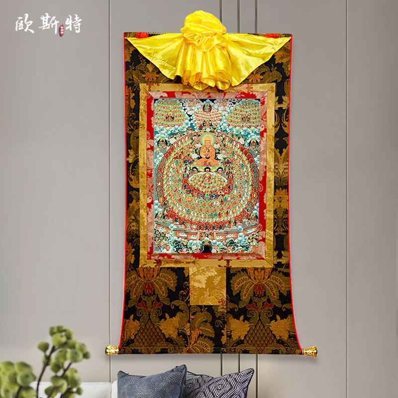 玄关装饰挂画矿物颜料唐卡
