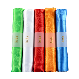 欧斯特 哈达藏族饰品 五色八吉祥蒙古族礼仪用品红色白色真丝哈达