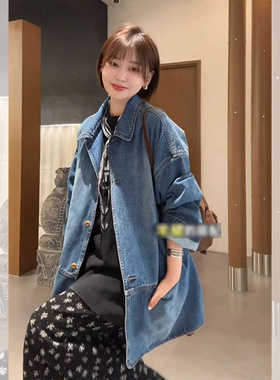 JIUJIU【眼底桃花色】复古百搭长袖简约显瘦牛仔外套0724-10258