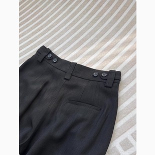 自留推！！好穿不挑人~巨显瘦~高级感垂感直筒腰部褶皱西装裤子女