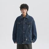 破洞牛仔夹克高品质复古做旧痞帅外套Q761-P90控128，男装夹克，星座617A-5（原A405）