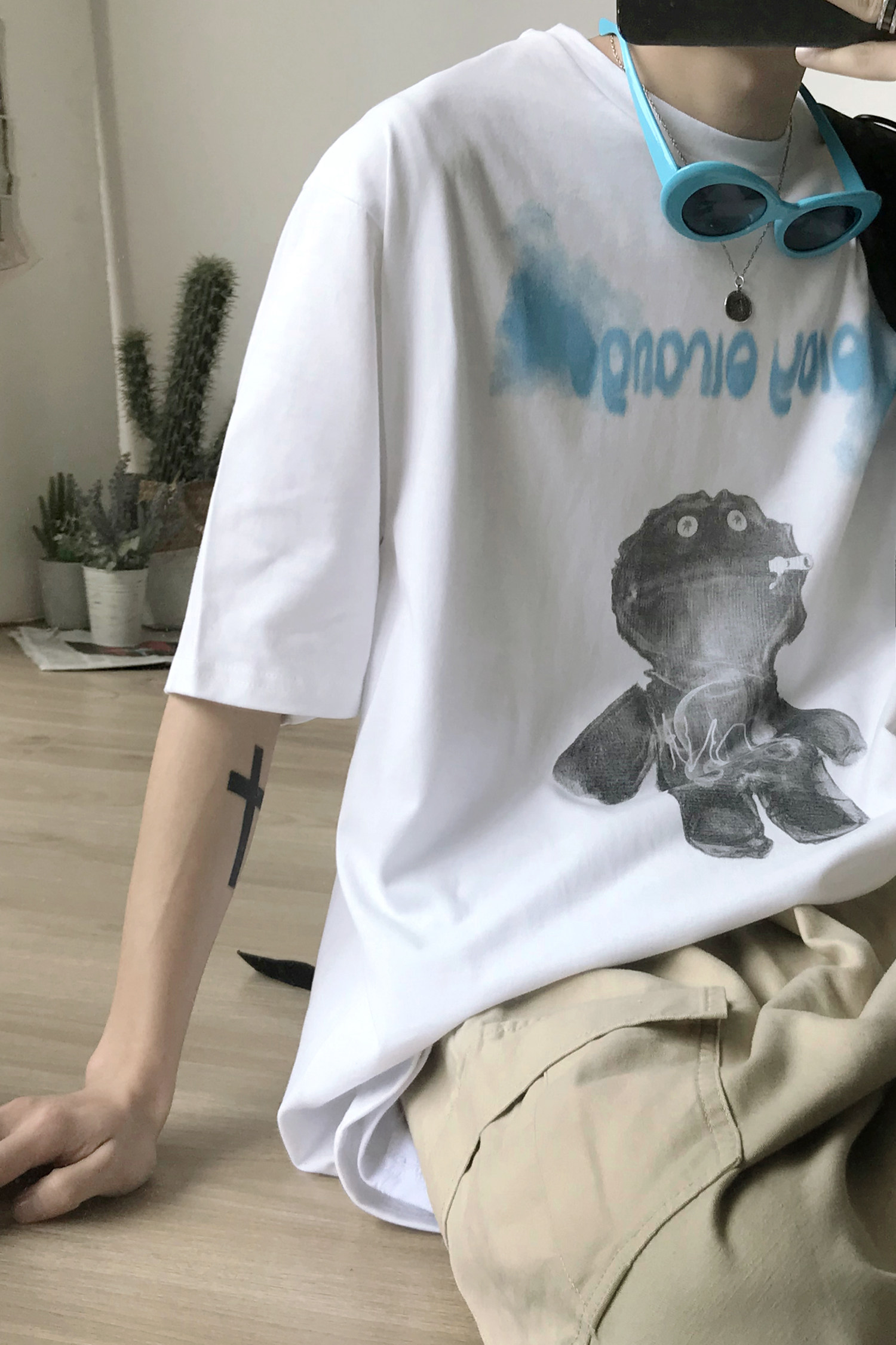 夏季新款圆领创意印图青少年半袖宽松韩版短袖T恤衫潮G844-P28,男装T恤,星座617A-5（原A405）