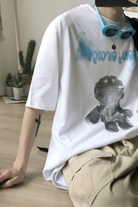 夏季新款圆领创意印图青少年半袖 宽松韩版短袖T恤衫潮 G844-P28图片