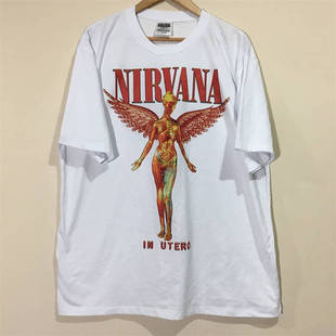 nirvana涅槃乐队美式复古摇滚短袖男女情侣款vintage高街潮牌T恤