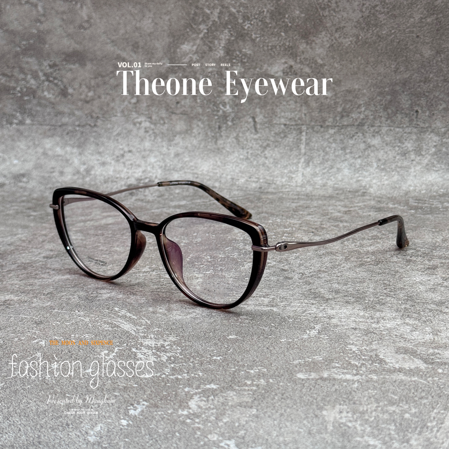 方圆脸大脸玳瑁猫眼眼镜框