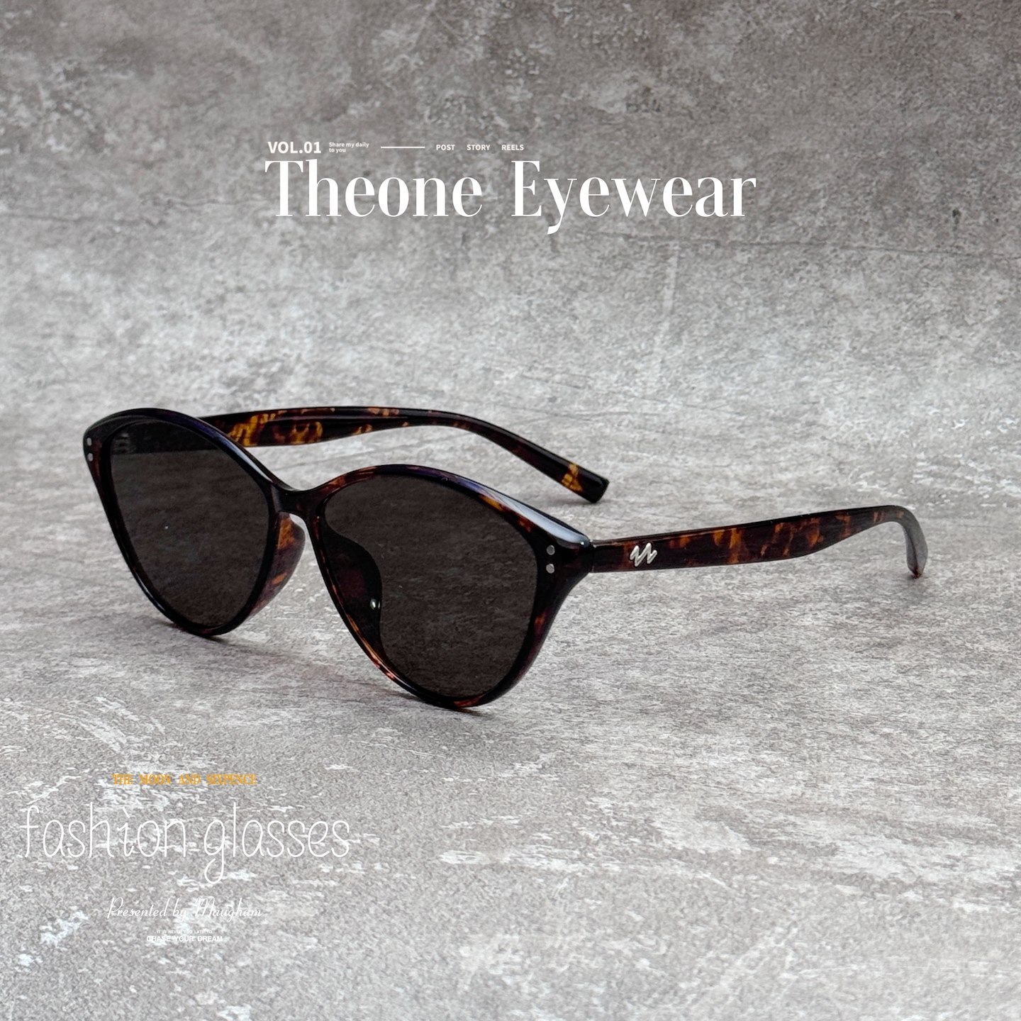 复古猫眼墨镜女时尚遮阳防紫外线