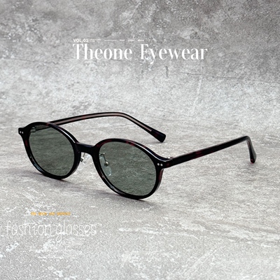 复古椭圆小框偏光太阳镜