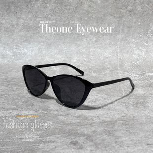 新款复古三角猫眼偏光墨镜女大框潮流防紫外线欧美辣妹太阳眼镜男