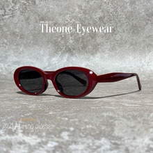 复古美式TR90墨镜女款窄框扁圆红色显白偏光太阳眼镜防紫外线遮阳