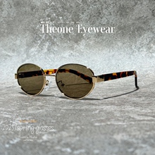 复古玳瑁椭圆金属太阳眼镜高清尼龙镜片防紫外线百搭墨镜可配度数