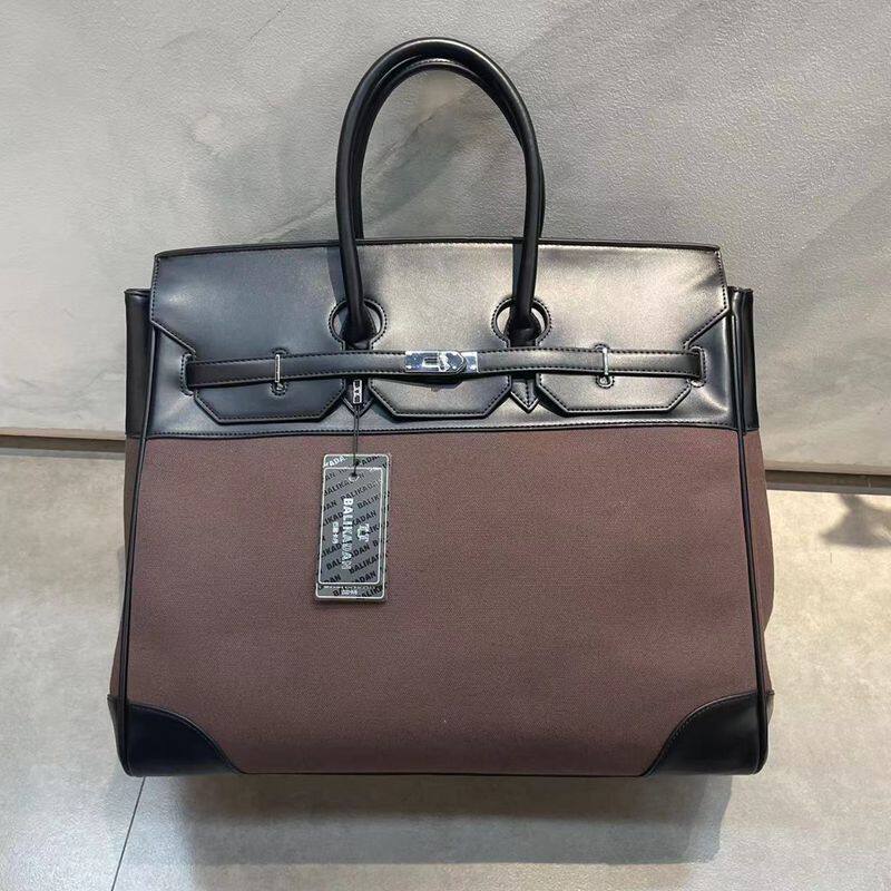 休闲大容量真皮质感铂金包包潮男女包单肩斜挎手提包帆布包旅行袋