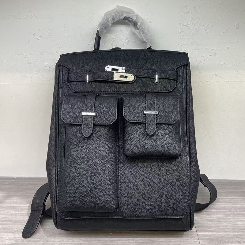 休闲真皮质感上班通勤手提铂金包斜挎男女胸包时尚双肩背包书包潮