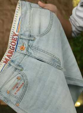 美式休闲春秋新款牛仔裤男士九分复古简约百搭修身小直筒长裤子潮