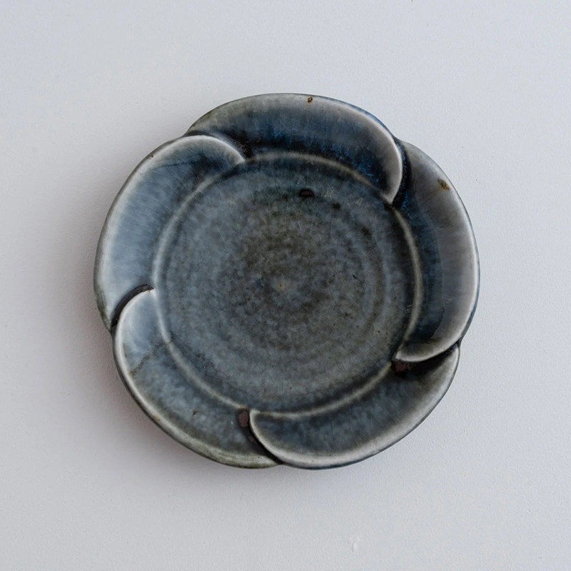 paseo|现货  蓝青花梅花盘 蓝釉盘子 碟子  やきもの 陶艺之山
