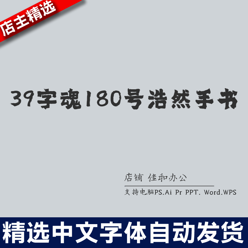 设计师中文字体广告海报 39字魂180号-浩然手书PS/Procreate/Cad