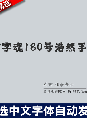 设计师中文字体广告海报 39字魂180号-浩然手书PS/Procreate/Cad