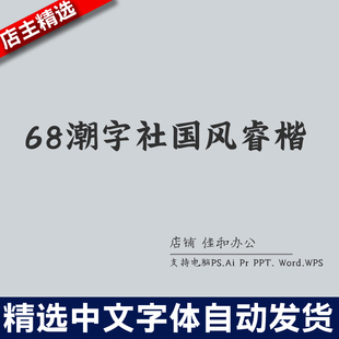 Procreate Cad素材 设计师中文字体复古隶书68潮字社国风睿楷R