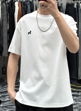 EXO夏季男高品质简约小马刺绣圆领短袖T恤韩版弹力修身显瘦半袖潮