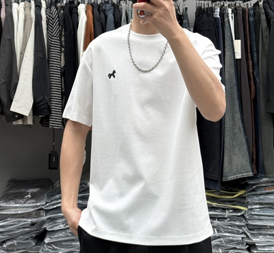 EXO夏季男高品质简约小马刺绣圆领短袖T恤韩版弹力修身显瘦半袖潮