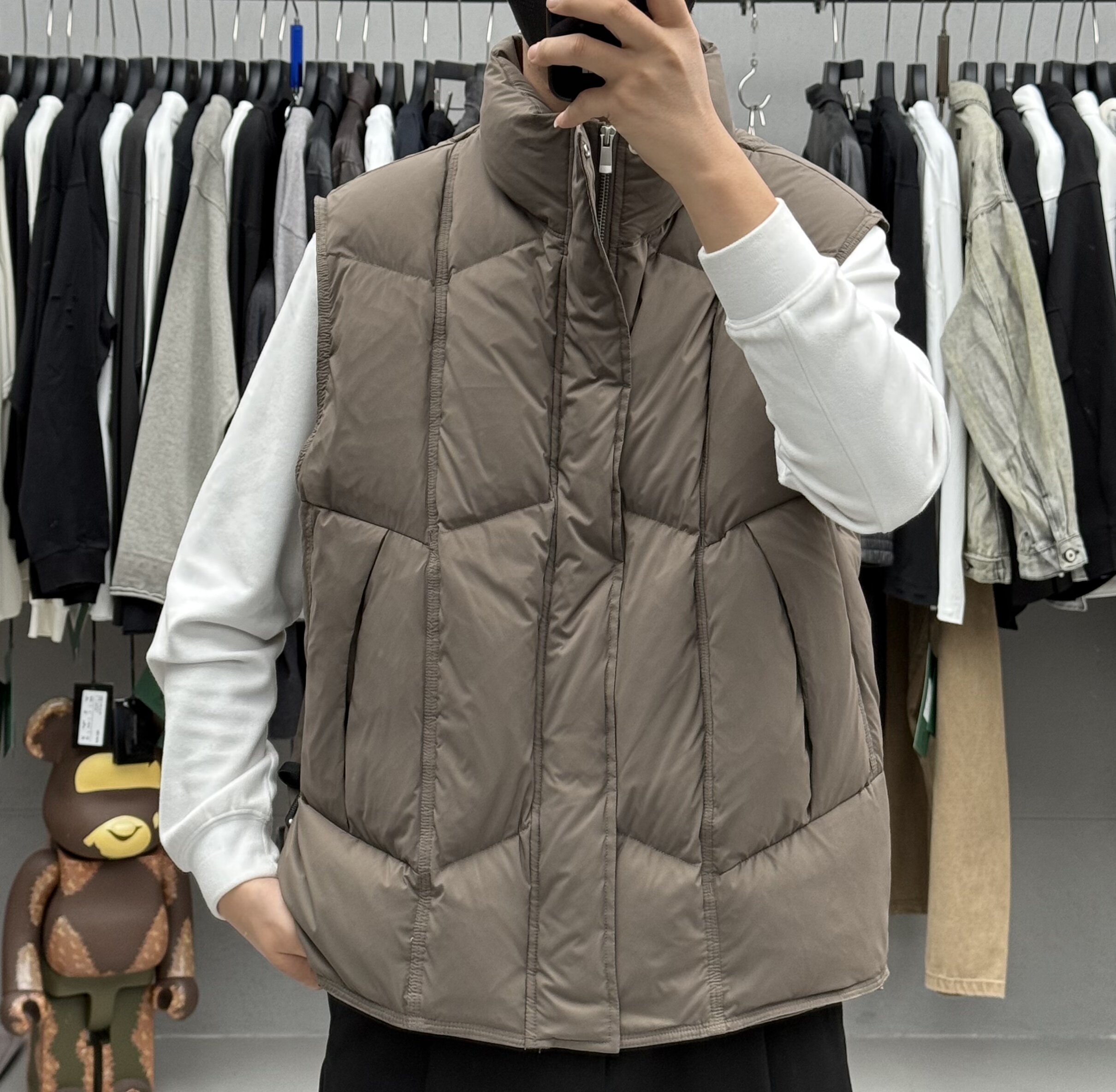 美式复古老钱风辑格立领羽绒马甲男秋冬加厚保暖90鸭绒无袖背心潮