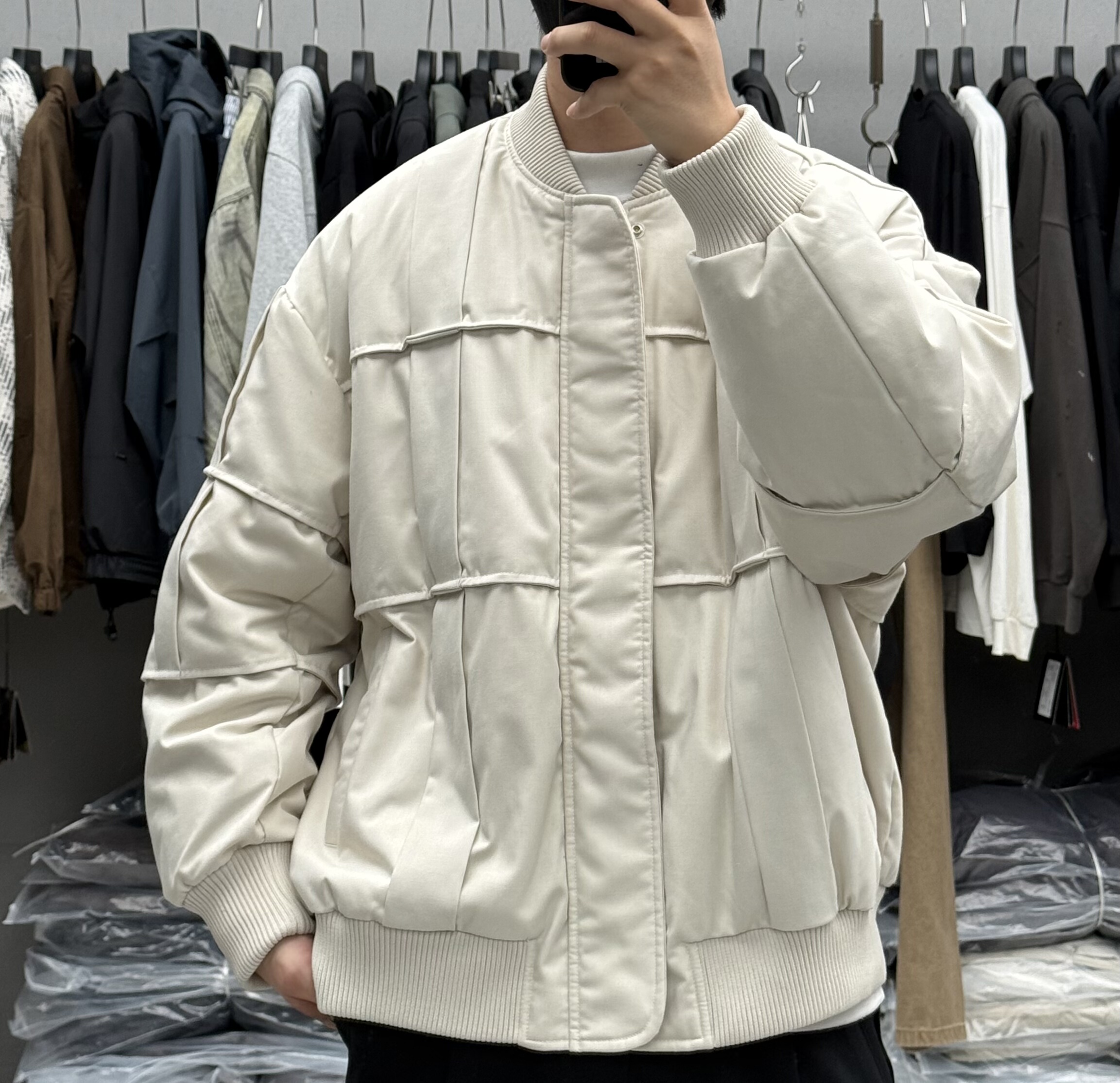 2025冬季男士复古拼接棒球领短款羽绒服美式潮流加厚保暖90绒外套