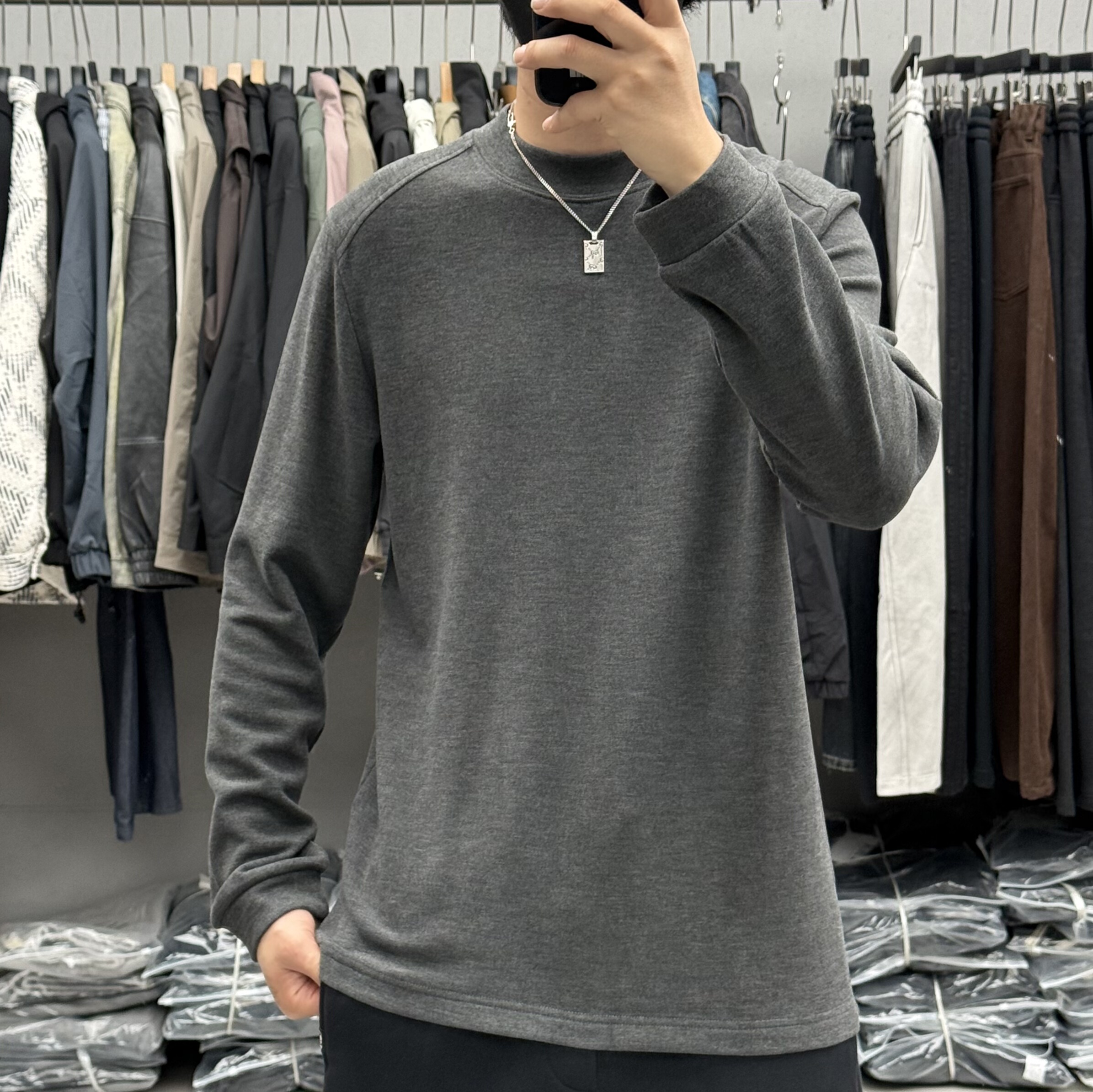 高级感纯色亲肤半高领双面德绒打底衫男冬季弹力修身保暖磨毛内搭,男装,卫衣,淘宝优惠券,粉丝福利购,淘宝优惠卷