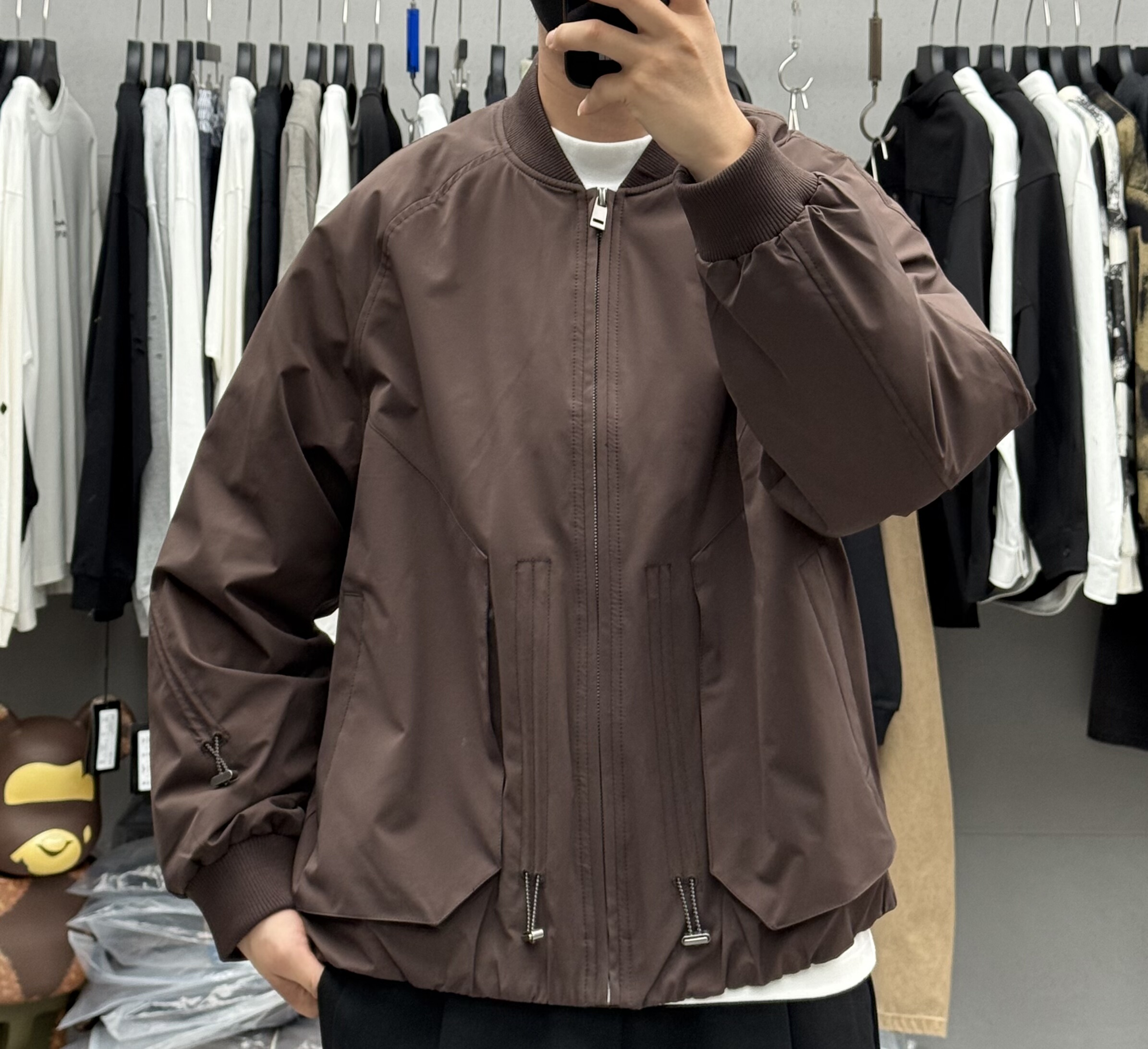 單目冬季男户外棒球领工装短款羽绒服日系复古保暖90白鸭绒外套潮