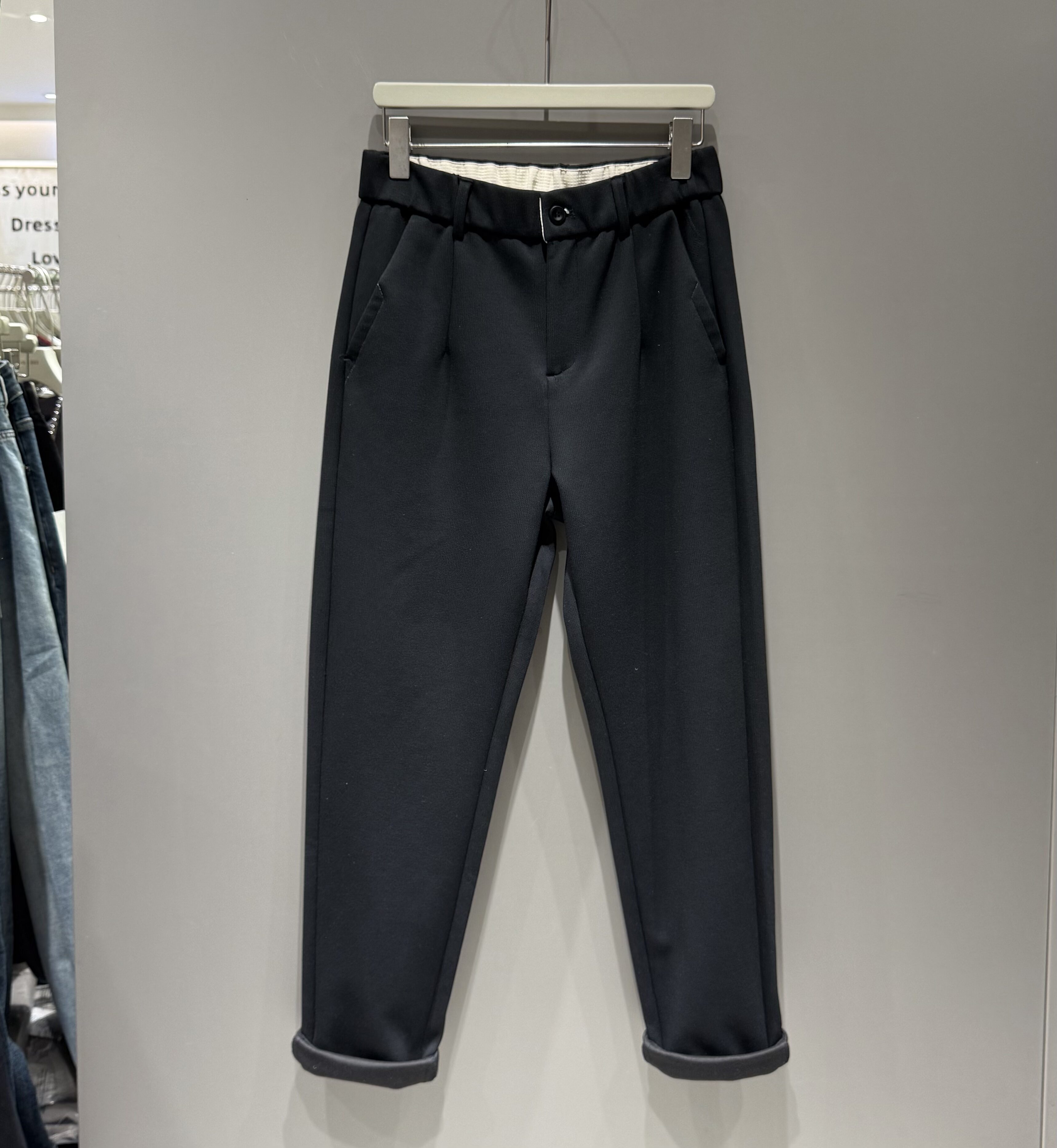 泰迪斯秋冬男高品质简约黑色加厚小脚休闲裤韩版时尚通勤显瘦长裤