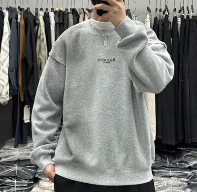 三朋冬季男扎染做旧渐变色字母印花加绒卫衣美式高街宽松痞帅上衣