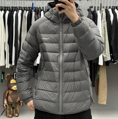户外轻便简约轻薄款连帽羽绒服男冬季美式休闲保暖防风90鸭绒外套