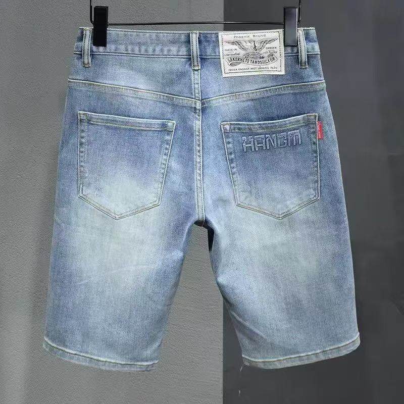 夏季薄款牛仔短裤男宽松直筒五分裤弹力百搭潮流中裤休闲大码裤子,男装,短裤,淘宝优惠券,粉丝福利购,淘宝优惠卷